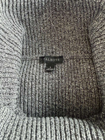 Talbots Women's Gray Ribbed Wide Turtleneck Sweater - Size L