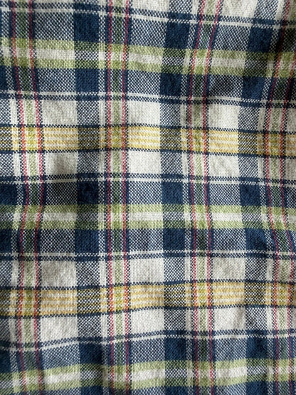 Rye by Hawker Rye Men's Slim Fit White & Navy Plaid Button-Up Shirt - Size MT