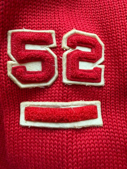 Vintage Red Nelson Knitting Mills Varsity Cardigan Sweater w/Patches - Size M