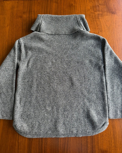 Talbots Women's Gray Ribbed Wide Turtleneck Sweater - Size L