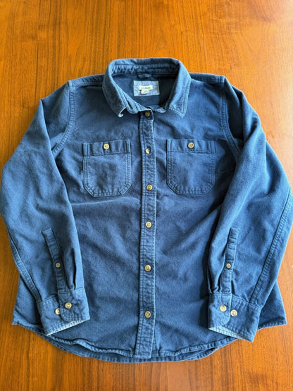 L.L.Bean Women's Blue Flannel Shirt Button-Up Shirt - Size M