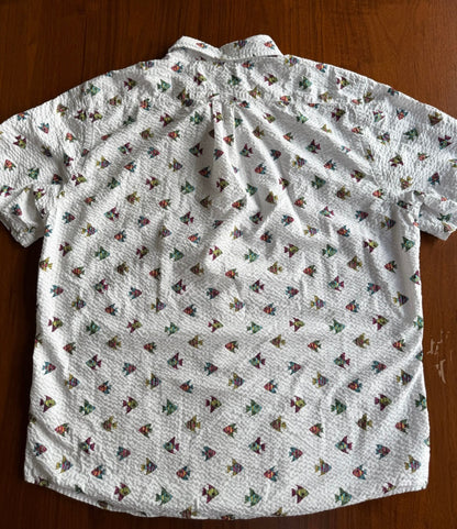 Lands' End Men's Short Sleeve Button-Up Shirt w/Colorful Fish Print - Size L
