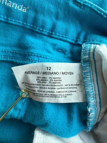 Gloria Vanderbilt Women's All Around Slimming Effect Turquoise Shorts - Size 12