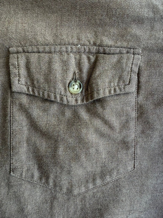 J.Crew Men's Long Sleeve Button-Down Shirt Heathered Brown - Size M