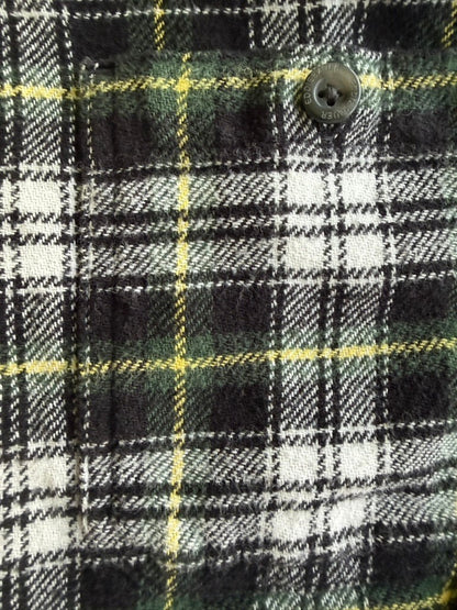 Eddie Bauer Men's Tartan Black Plaid Flannel Button-Down Shirt - Size L