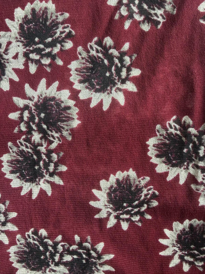 Alfani Women's Burgundy Floral Mesh V-neck Tunic Top - Size L
