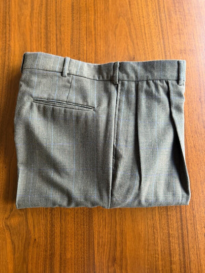 Vintage John Henry Men's Pleated Plaid Dress Pants Brown POW Plaid - 32x32