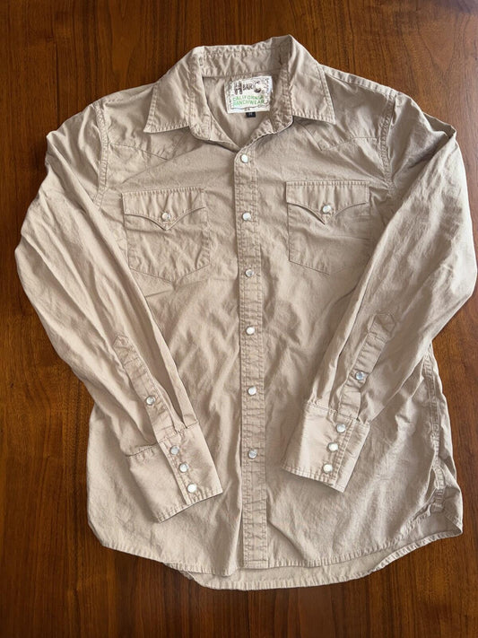 Vintage H Bar C California Ranchwear Brown Western Snap Shirt - Size M