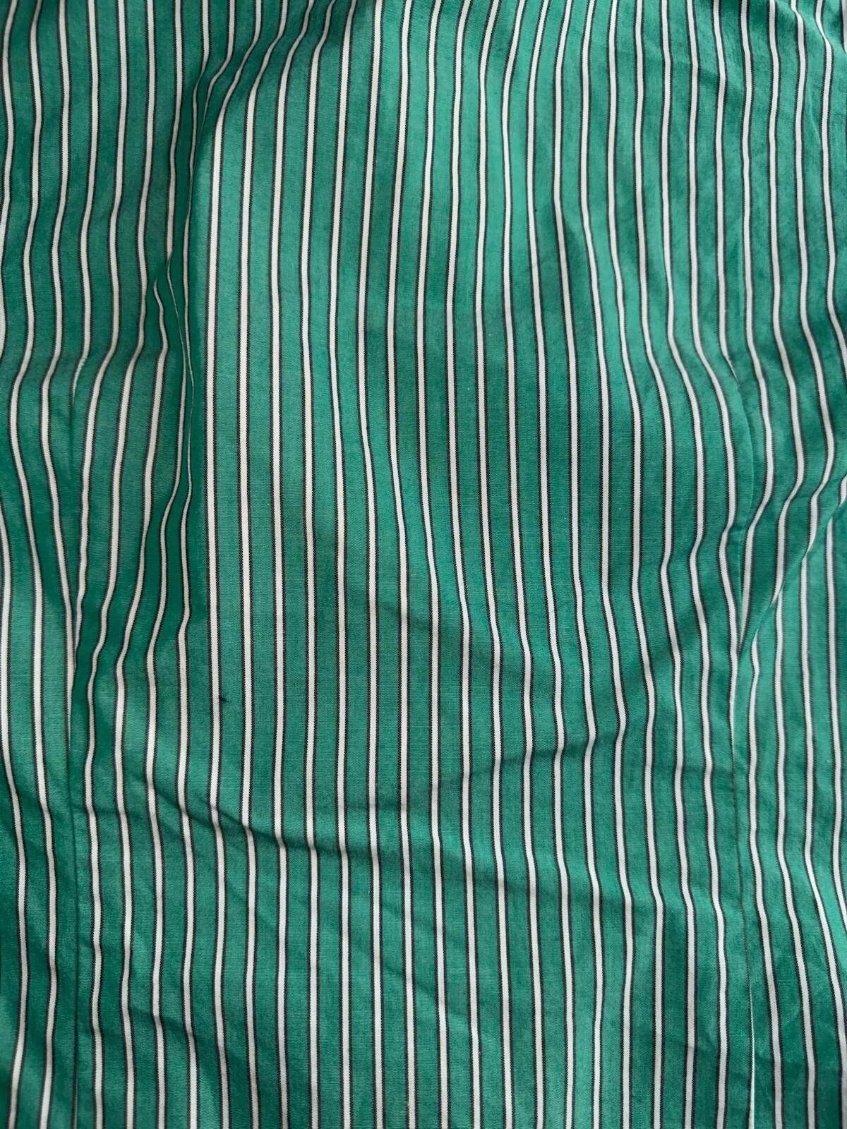 Liz Claiborne Women's Cotton Striped LS Button Up Green & White  - Size XS