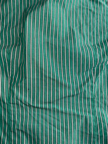 Liz Claiborne Women's Cotton Striped LS Button Up Green & White  - Size XS