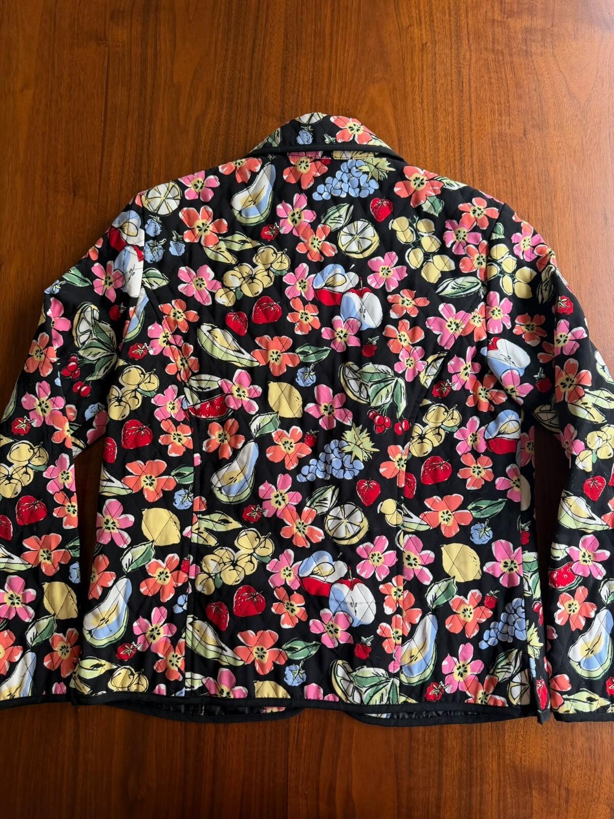 Requirements Women's Fruit and Floral Print Zip Jacket - Size PS