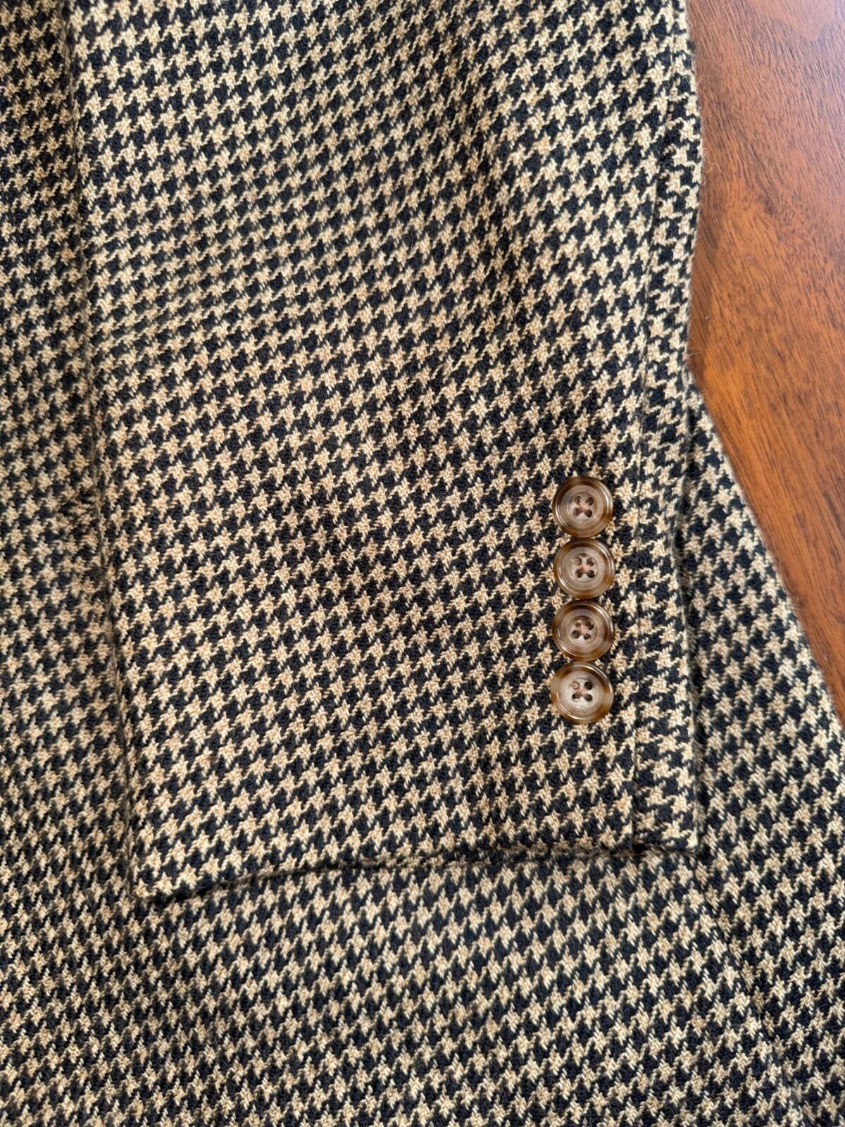 Oscar de la Renta Vintage Houndstooth Wool Tweed Sport Coat 43R