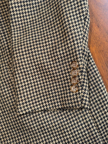 Oscar de la Renta Vintage Houndstooth Wool Tweed Sport Coat 43R