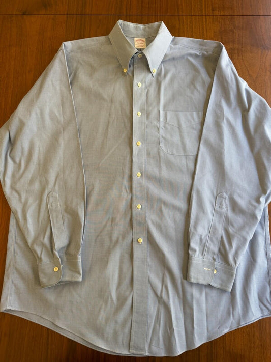 Brooks Brothers Men's Non-Iron Trad Fit Houndstooth Dress Shirt- Size 17-34