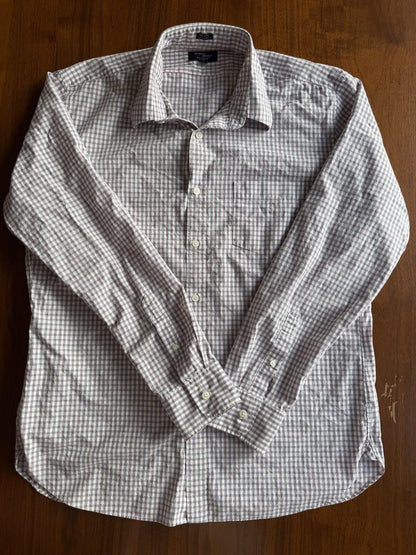 J.Crew Men's Thompson Shirtings 80s 2-Ply Red Plaid Button-Down Shirt - Size 17-35