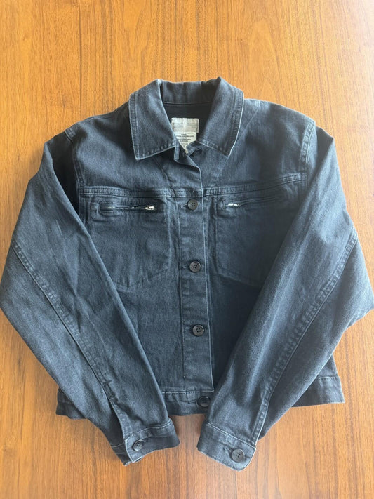 French Dressing Women's Black Jeans Jacket w/Zipped Pockets - Size 8