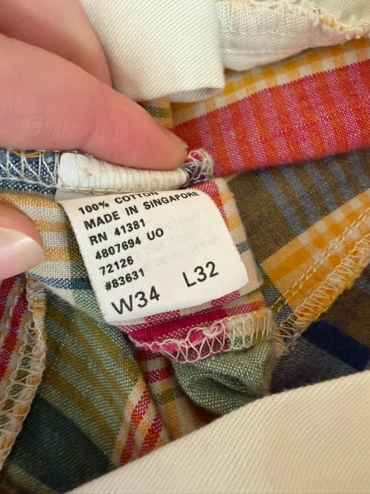 Polo Ralph Lauren Urban Renewal Reworked Madras Plaid Pants - Size 34x32