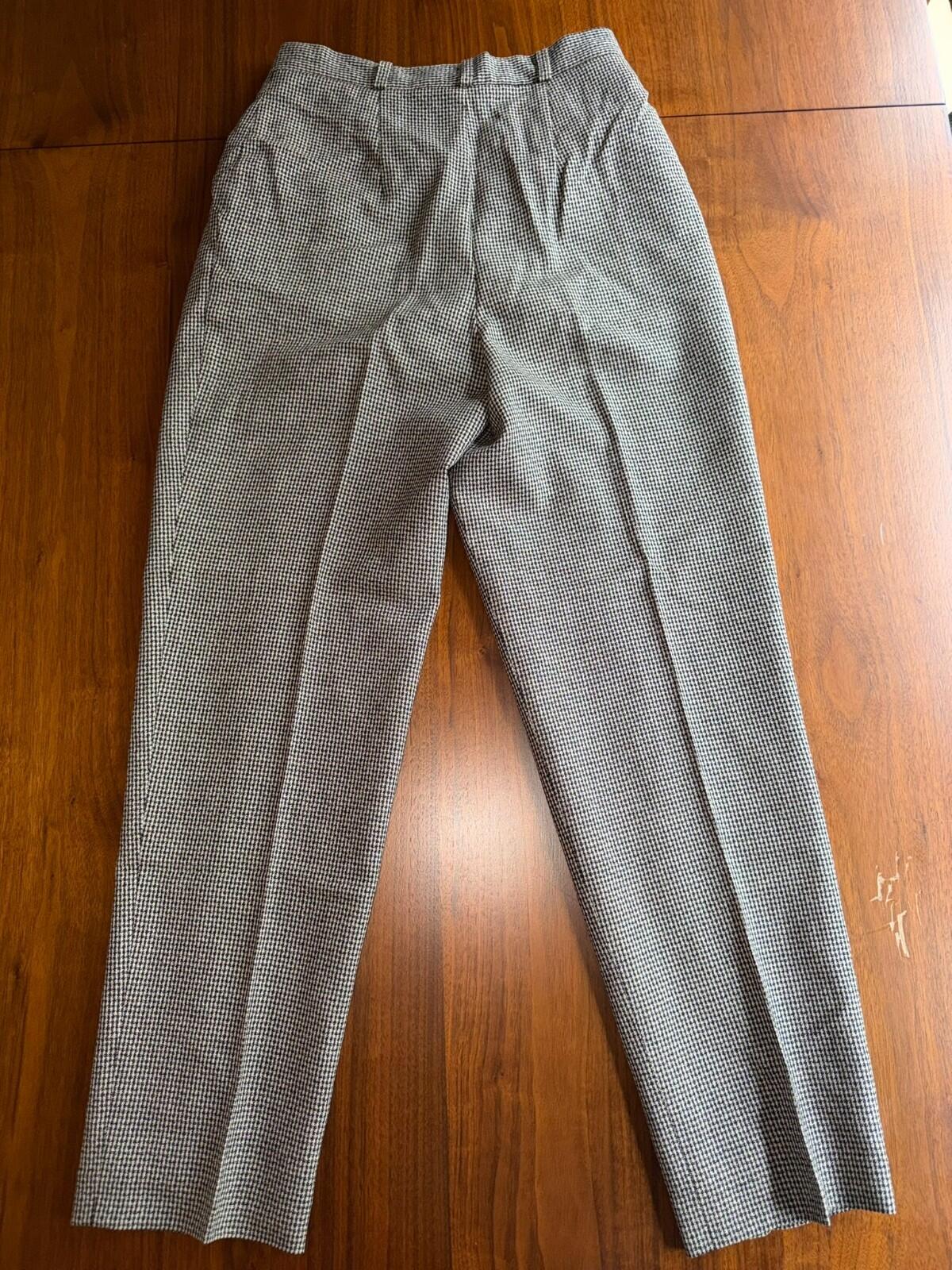 Vintage Conrad C Collection Women's High-Waisted Houndstooth Pants - Size 4