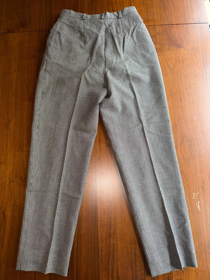 Vintage Conrad C Collection Women's High-Waisted Houndstooth Pants - Size 4