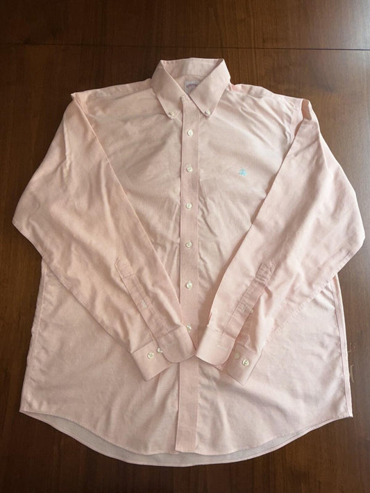 Brooks Brothers 346 Pink Oxford Long Sleeve Button-Down Shirt - Size L