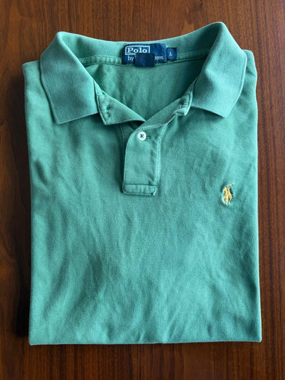 Vintage Polo Ralph Lauren Green Pique Short Sleeve Polo Shirt Men's Large