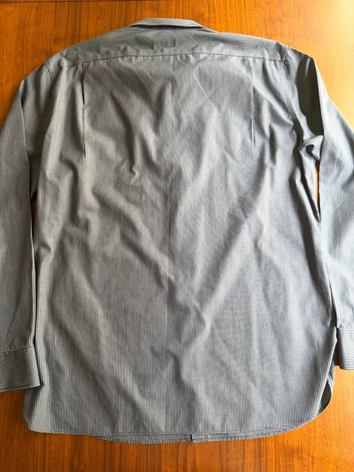 J.Crew Thompson Shirtings 80's 2-Ply Dress Shirt Navy Mini-Check - Size XL