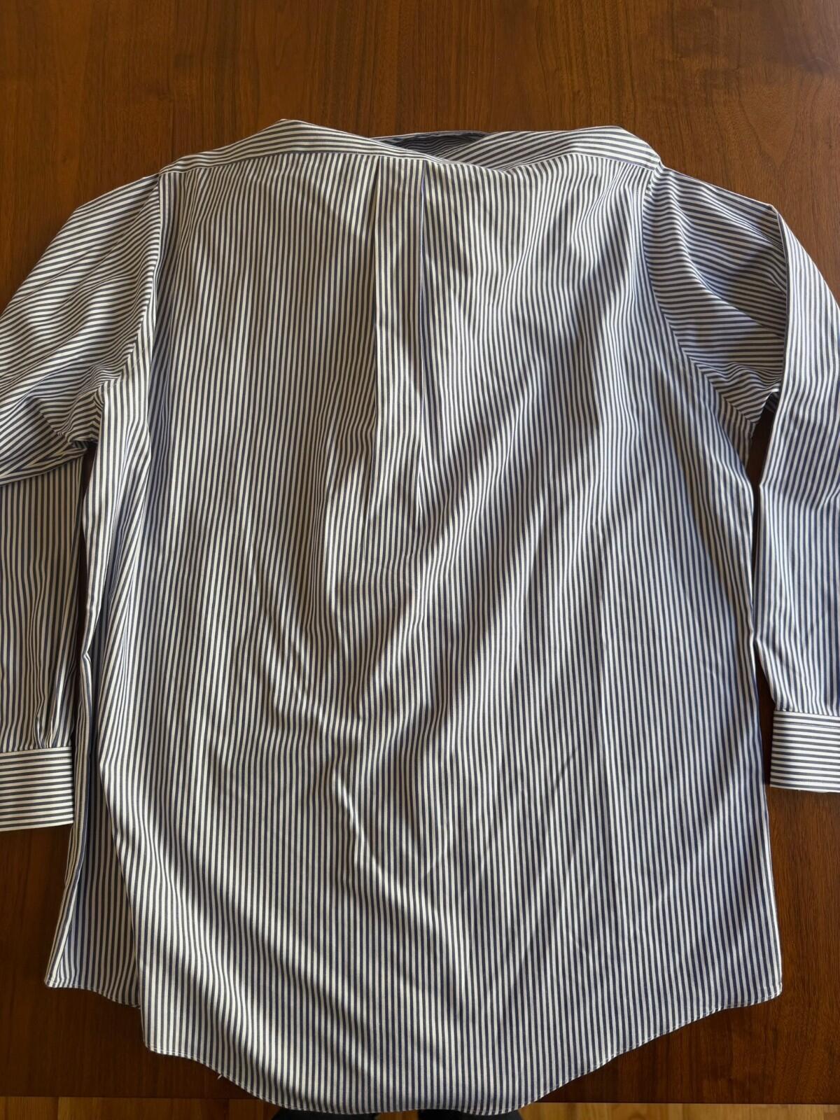 Brooks Brothers Navy Bengal Stripe Men's Button-Down Dress Shirt - Size 15.5-33