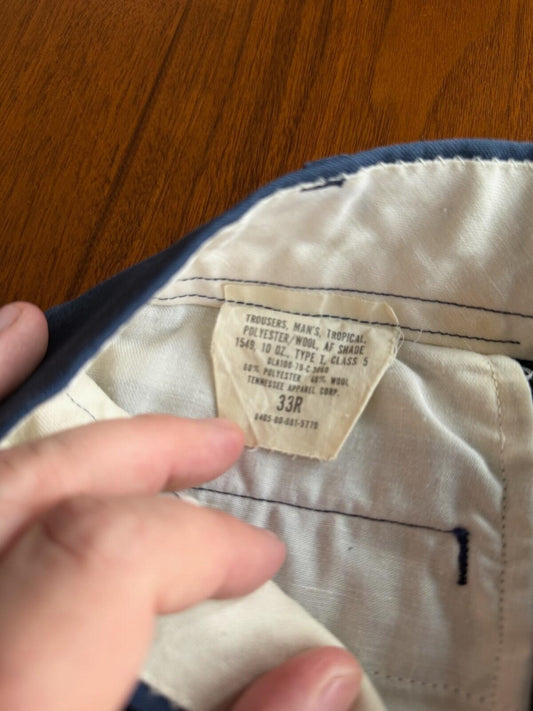 Vintage 1979 US Air Force Trousers Tropical Wool Blend - 33