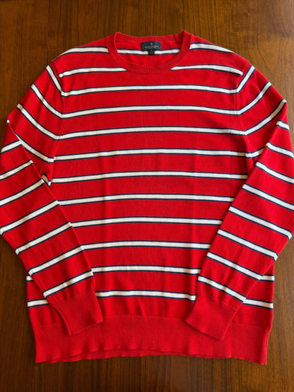 Brooks Brothers Supima Cotton Red Striped Crewneck - Size XL
