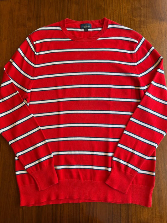 Brooks Brothers Supima Cotton Red Striped Crewneck - Size XL