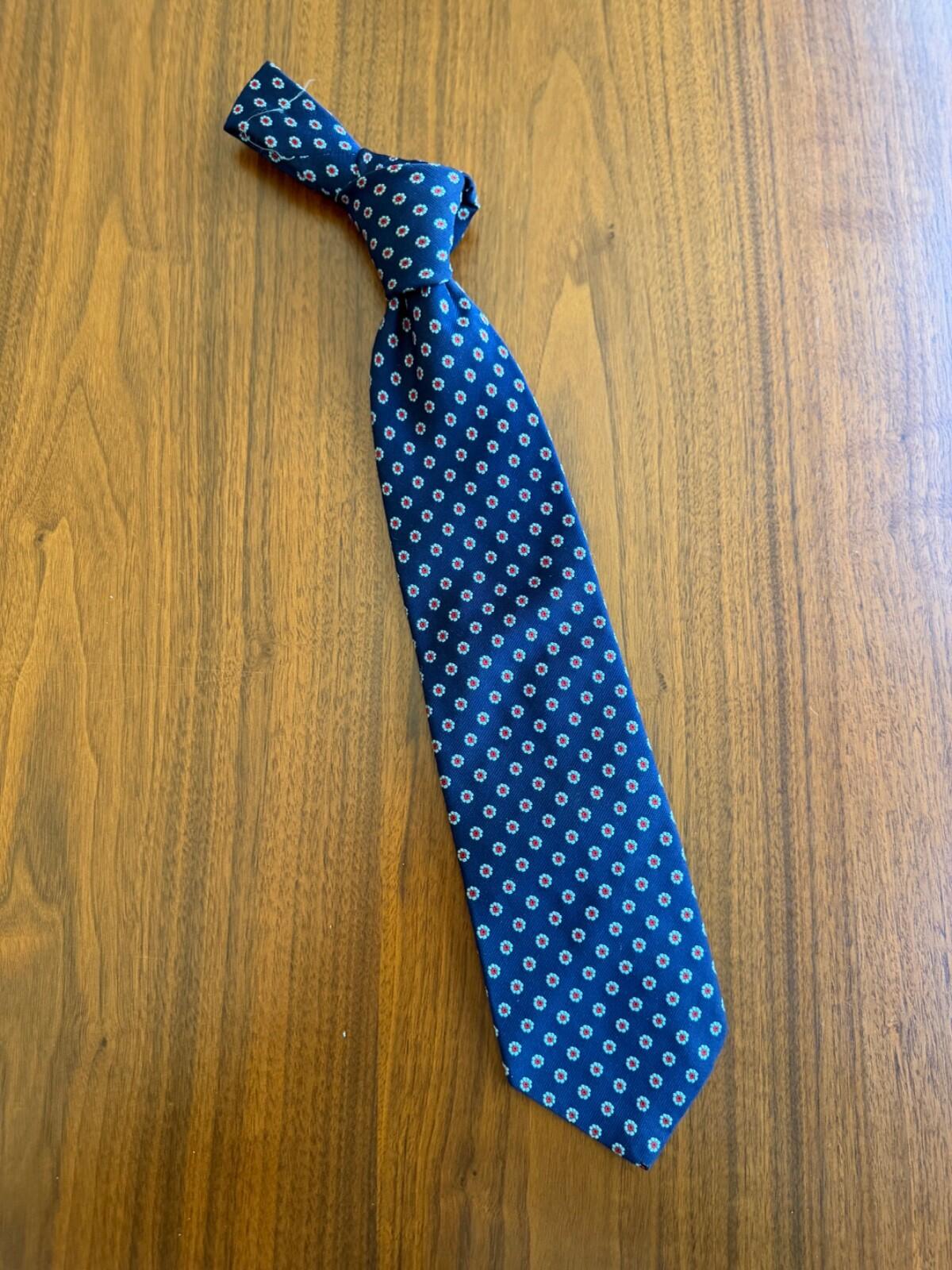 Burt Pulitzer for Career Shop Rich's Navy Blue Floral Medallion Silk Blend Tie