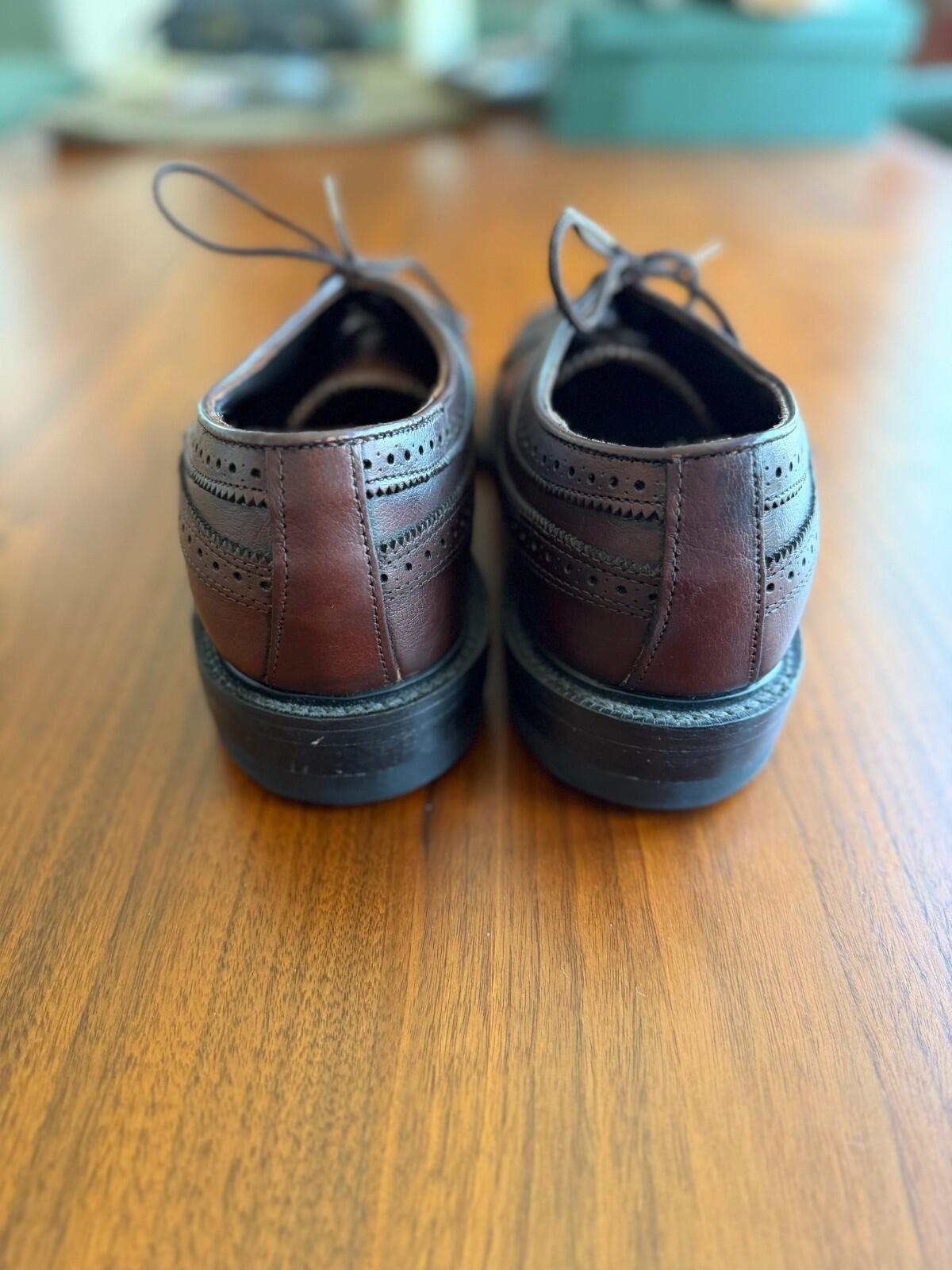 Hitchcock Brown Leather Longwing Brogue Shoes Men's Size 9 Wide