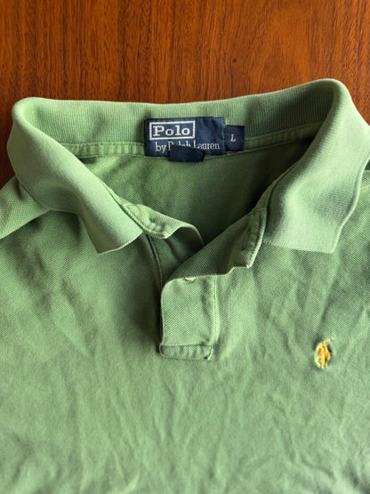 Vintage Polo Ralph Lauren Green Pique Short Sleeve Polo Shirt Men's Large