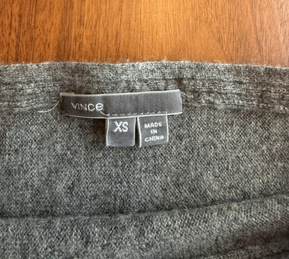 Vince Women's Heather Grey 100% Cashmere Boat Neck Raglan Sweater - Size XS