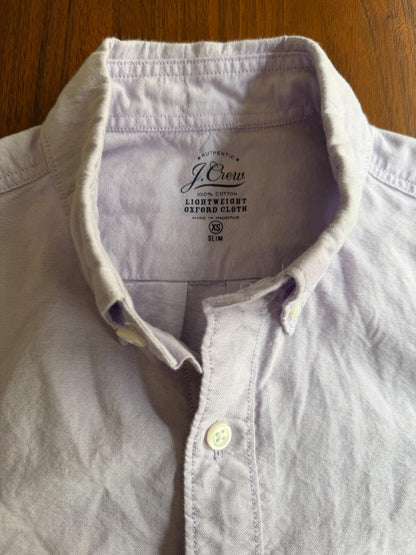 J.Crew Men's Lightweight Slim Oxford Lavender Button-Down Shirt - Size XS