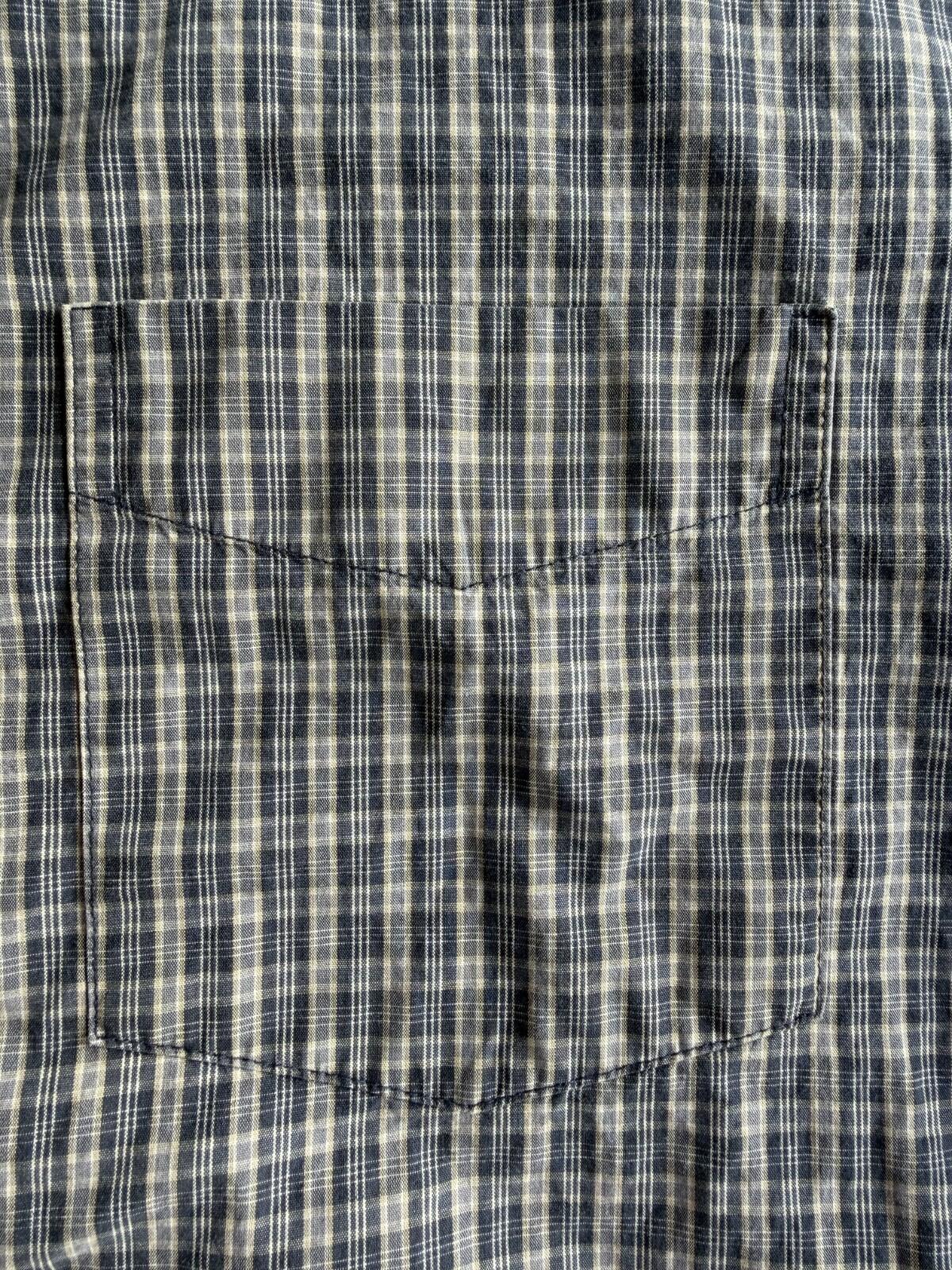 Gap Men's 00s Blue Plaid Short-Sleeve Button-Down - Size L