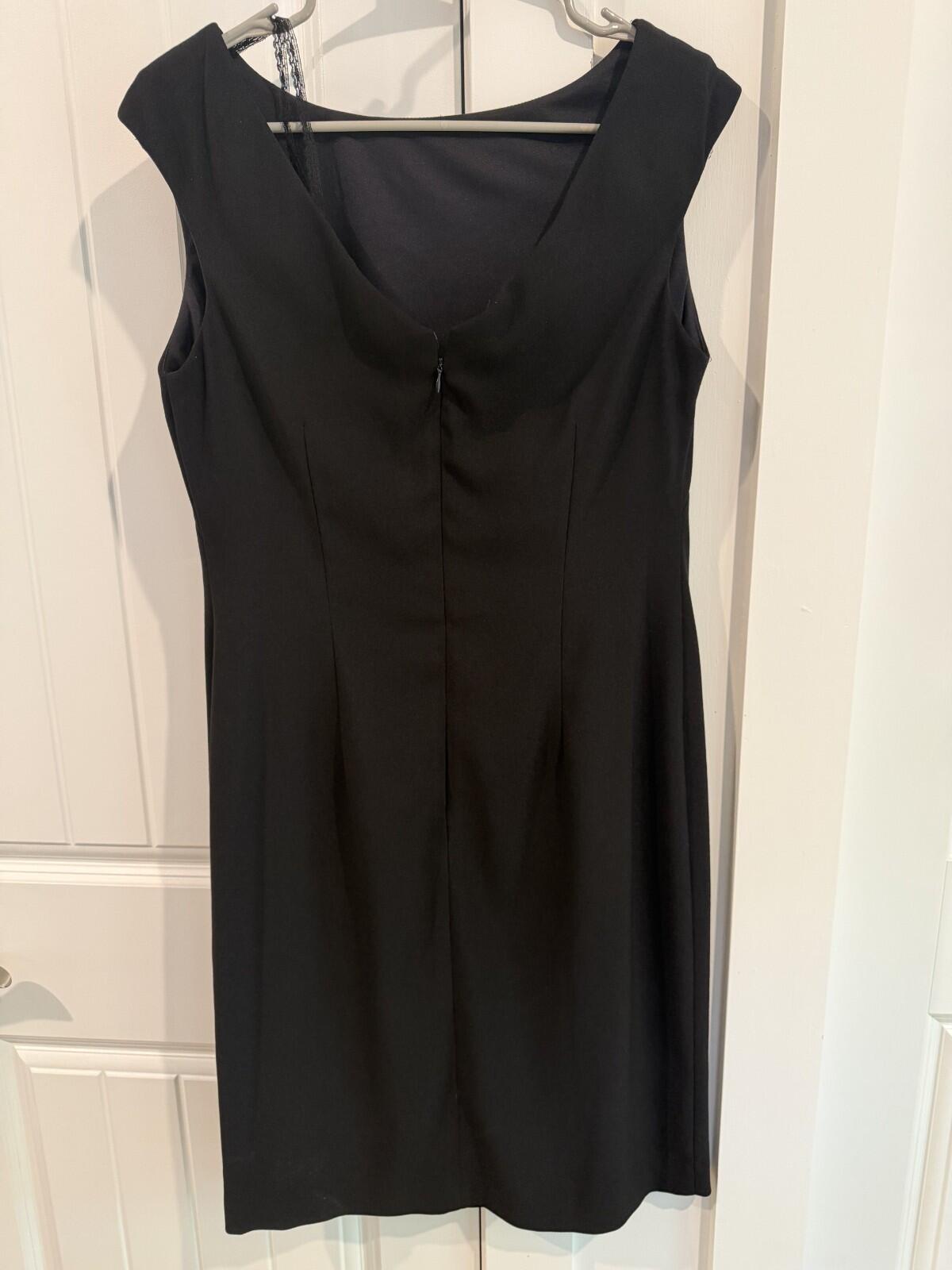 Vintage Virgo II Women's Boatneck Sheath Dress Black - Size 10