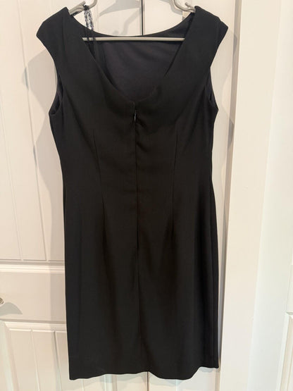 Vintage Virgo II Women's Boatneck Sheath Dress Black - Size 10