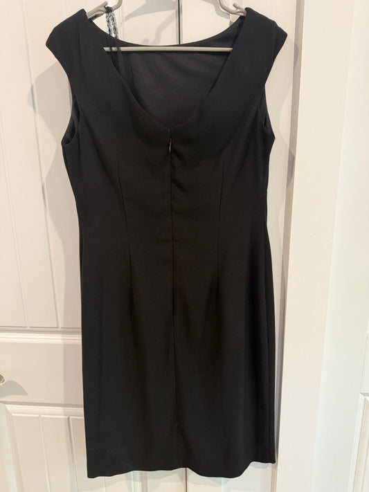 Vintage Virgo II Women's Boatneck Sheath Dress Black - Size 10