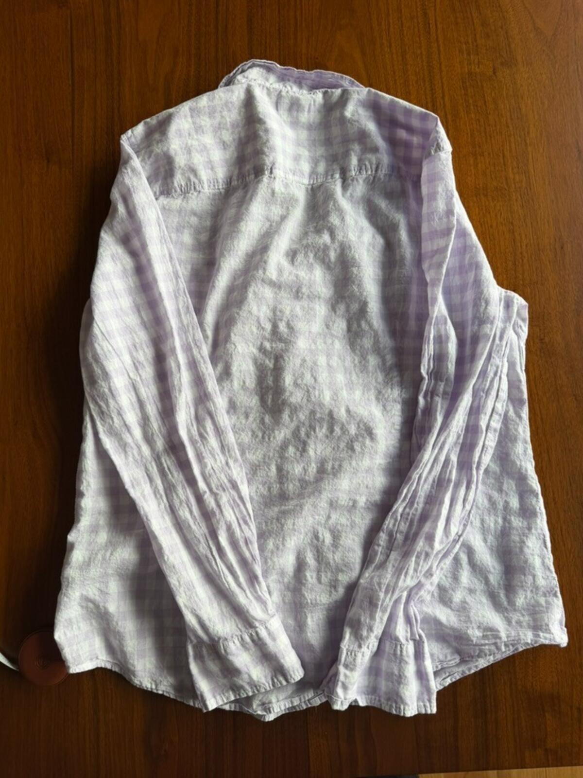 J.Crew Women's Purple Gingham Cotton Button Down - Size L