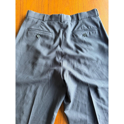 Vintage Lands' End Men's Pleated Cuffed Dress Pants Navy - 33