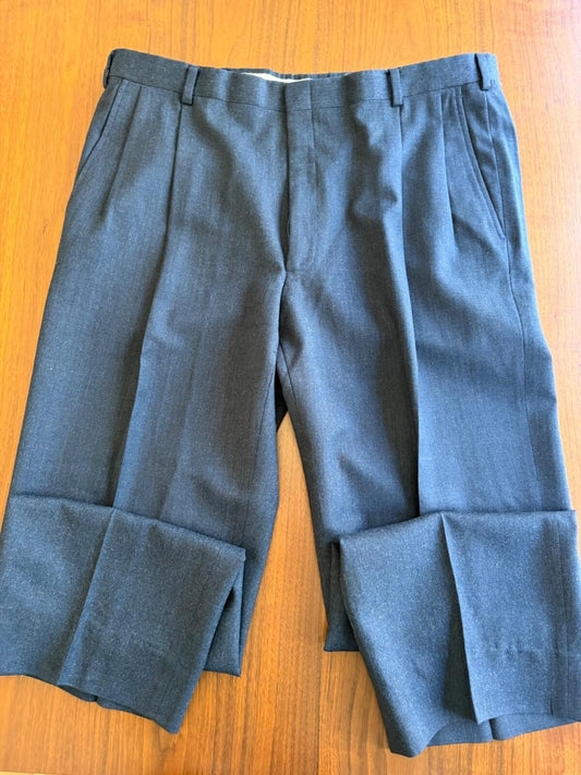 Vintage Christian Dior Monsieur Pleated Grey Wool Dress Pants, size 36x30
