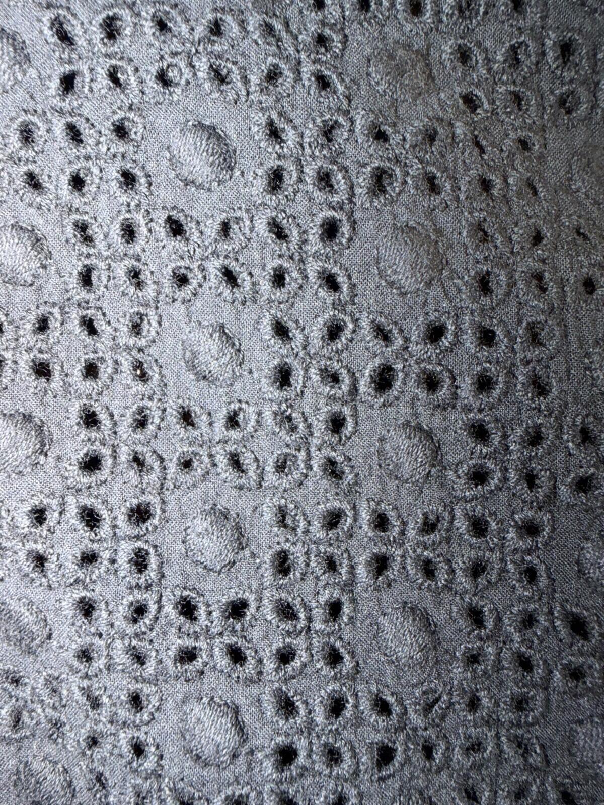 Ann Mashburn Women's Black Long Sleeve Eyelet Blouse - Size M