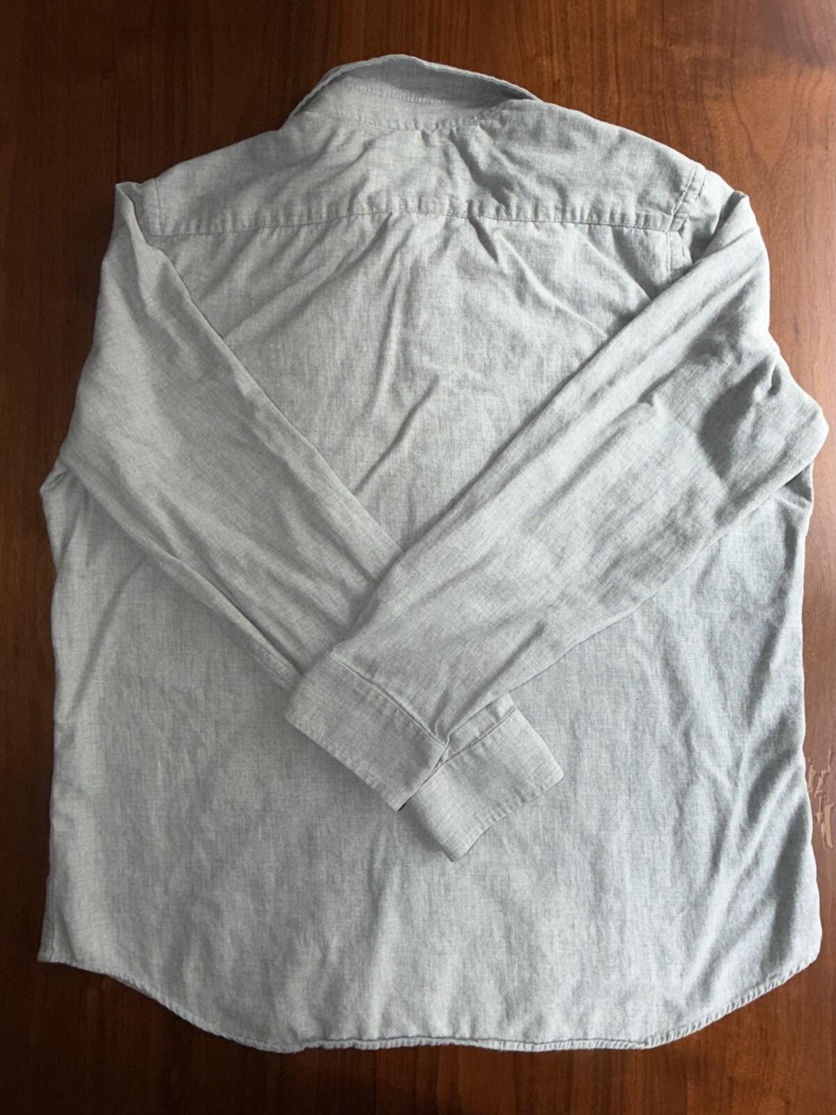 Banana Republic Men's Lightweight Flannel Grey Long Sleeve Shirt - Size XL