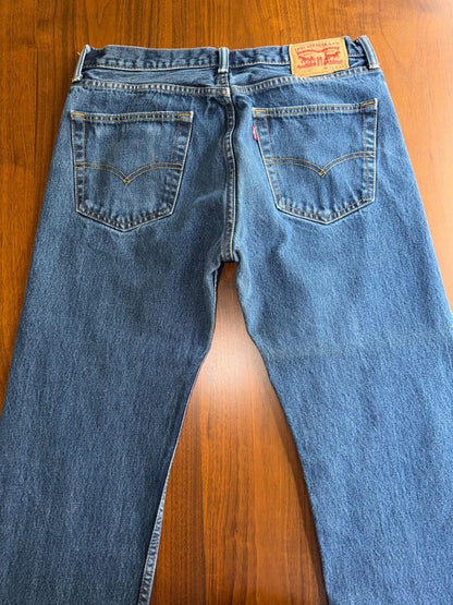 Levi's 505 Men's Jeans 33x32 Regular Fit Straight Leg Medium Wash Red Tab 33x32