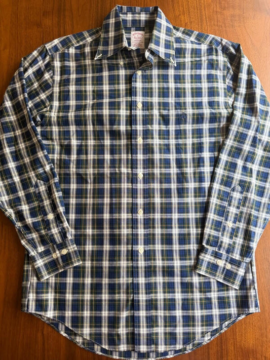 Brooks Brothers Madison Fit Non-Iron Supima Cotton Plaid Shirt Size S