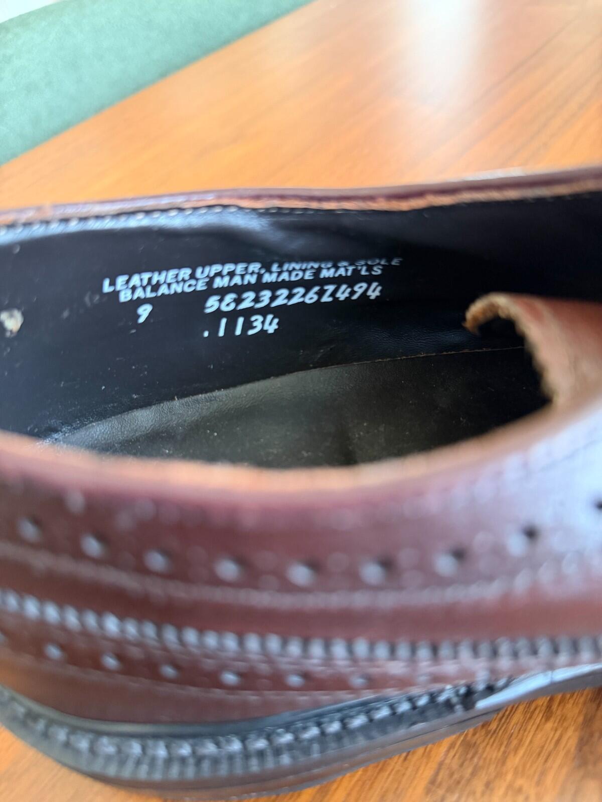Hitchcock Brown Leather Longwing Brogue Shoes Men's Size 9 Wide