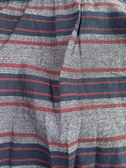 J.Crew Men's Gray/Navy/Burgundy Striped Button-Down Workshirt - Size M