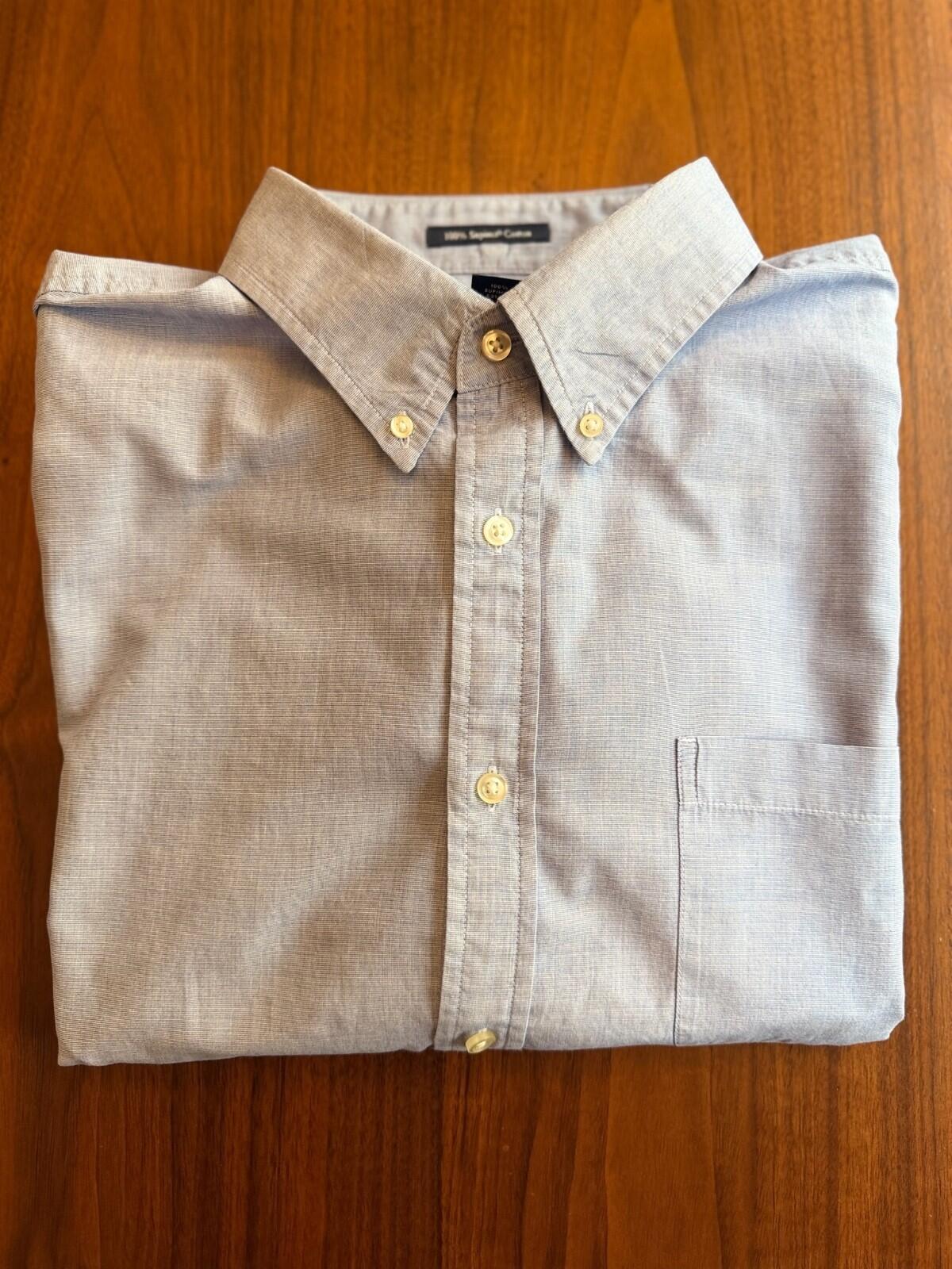 Lands' End Men's Tailored Fit 100% Supima Cotton Oxford Light Blue - Size XL