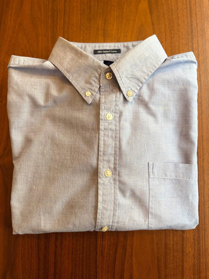 Lands' End Men's Tailored Fit 100% Supima Cotton Oxford Light Blue - Size XL